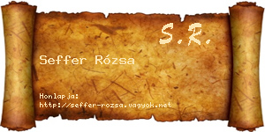 Seffer Rózsa névjegykártya