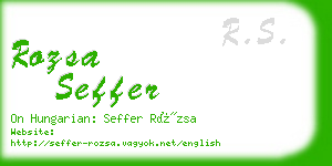 rozsa seffer business card